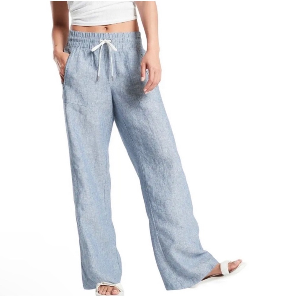 Athleta Cabo Linen Wide Leg Pants 2